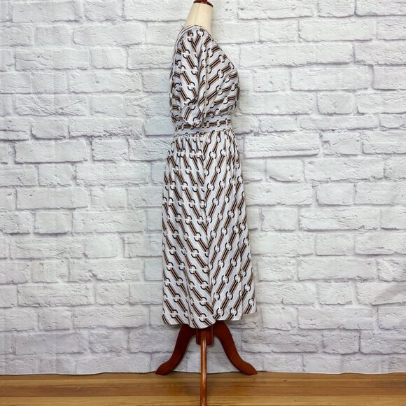 Ann Taylor Petite Geometric Print Midi Dress - Picture 3 of 6